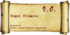 Vogel Olimpia névjegykártya